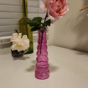 Pink Glass Vase, 8.5 In